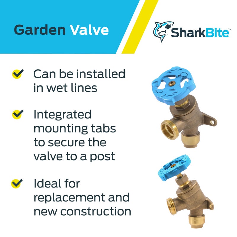 SharkBite 1/2 Inch x 3/4 Inch MHT Garden Valve, Multi Turn, Push to Connect Brass Plumbing Fitting, PEX Pipe, Copper, CPVC, PE-RT, HDPE, 24622LF - Image 4